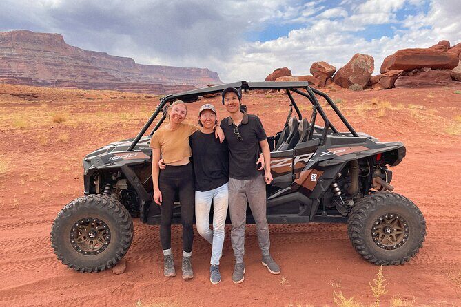 BEST! Catacomb <em>CAVES</em> U-Drive 4X4 UTV Tour in Moab +Petroglyphs! – Getting your bearings: driving vs. riding as passenger’ /><br />
One reason this tour gets top scores is that the guides seem to do their jobs well—clear direction, good timing, and lots of practical reassurance when the trail gets tight. People cite guides such as <strong>Tom, Jess, Joni, Dusty, and John</strong> as standout leaders.</p>
<p><p>Here’s the real takeaway for choosing your role:</p>
</p>
<ul>
<li>If you want control and don’t mind focusing, be ready to drive. The ride asks for attention, not just steering.</li>
<li>If you’re a passenger and height makes you uneasy, pick your seats and mindset carefully. The terrain is still exposed in places, even when the trail is labeled easier.</li>
</ul>
<p><p>Also listen to the guide about speed and line choice. On narrow turns, smoother and slower is often the confident move. The goal isn’t proving anything; it’s staying relaxed enough to enjoy what you’re seeing.</p>
</p>
<h2 id="mud-dust-and-bathroom-breaks-what-to-plan-for">Mud, dust, and bathroom breaks: what to plan for</h2>
<p><img width="669" height="446" decoding="async" src=
