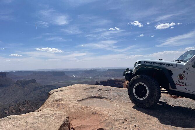 Hell’s Revenge Private 4x4 Guided Jeep Experience in Moab - The views you get twice: Moab valley, La Sal Mountains, and beyond