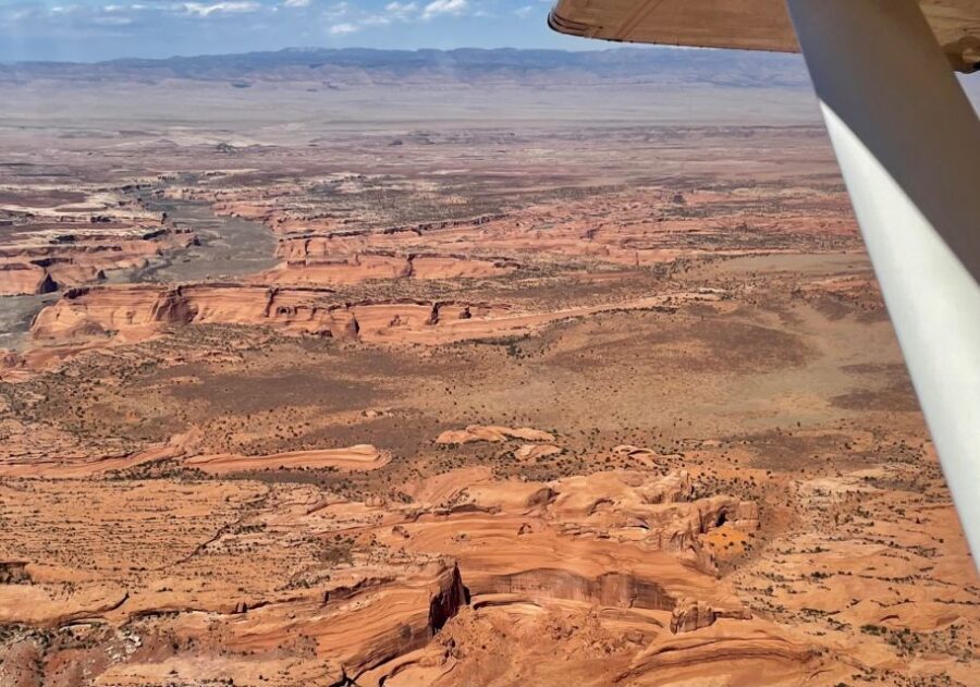 Moab: Arches National Park Airplane Tour - Colorado River vibes and Fisher Towers’ “towering spires” moment