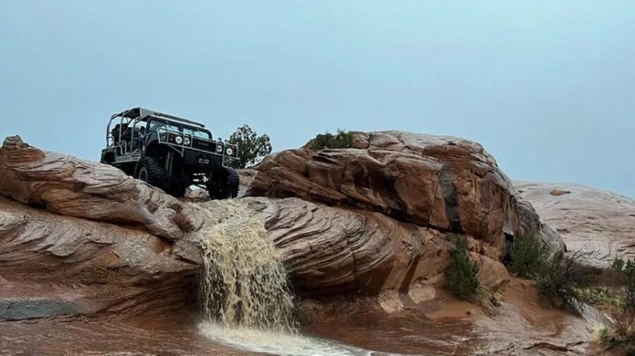 Moab: Hell's Revenge "Beast" 4x4 Adventure Tour - Safety on the Beast: harnesses, roll cage, and real-world comfort