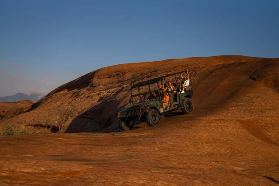 Moab: Hell's Revenge Hummer Adventure - The route: Slickrock climbs, petrified dunes, and dinosaur tracks up close