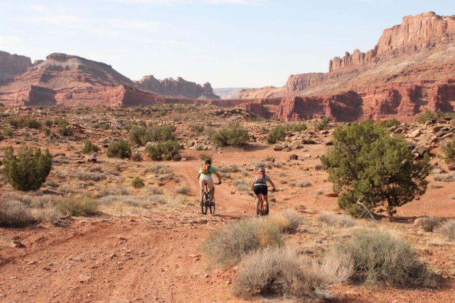 Moab: Mountain Bike Half Day Tour - Arches National Park views from across the canyon, on two wheels
